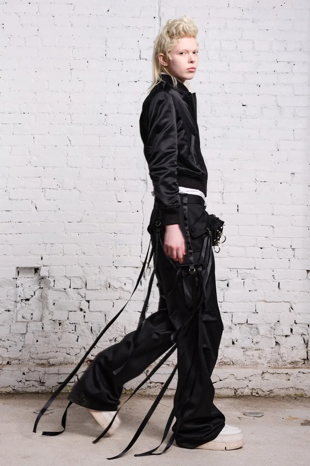 Strap-Detail Wool Cargo Trousers