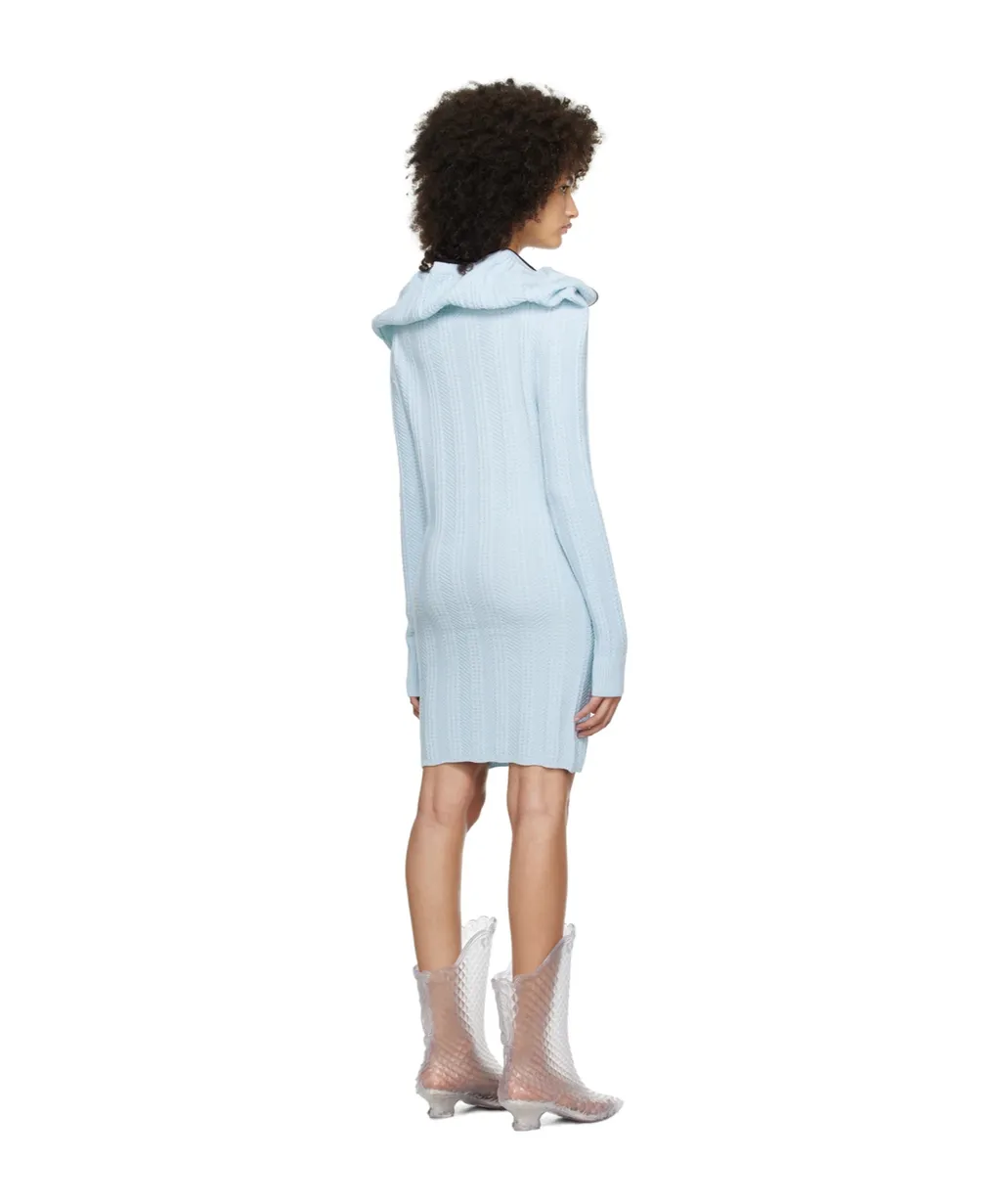 Ruffle-Collar Merino Mini Dress