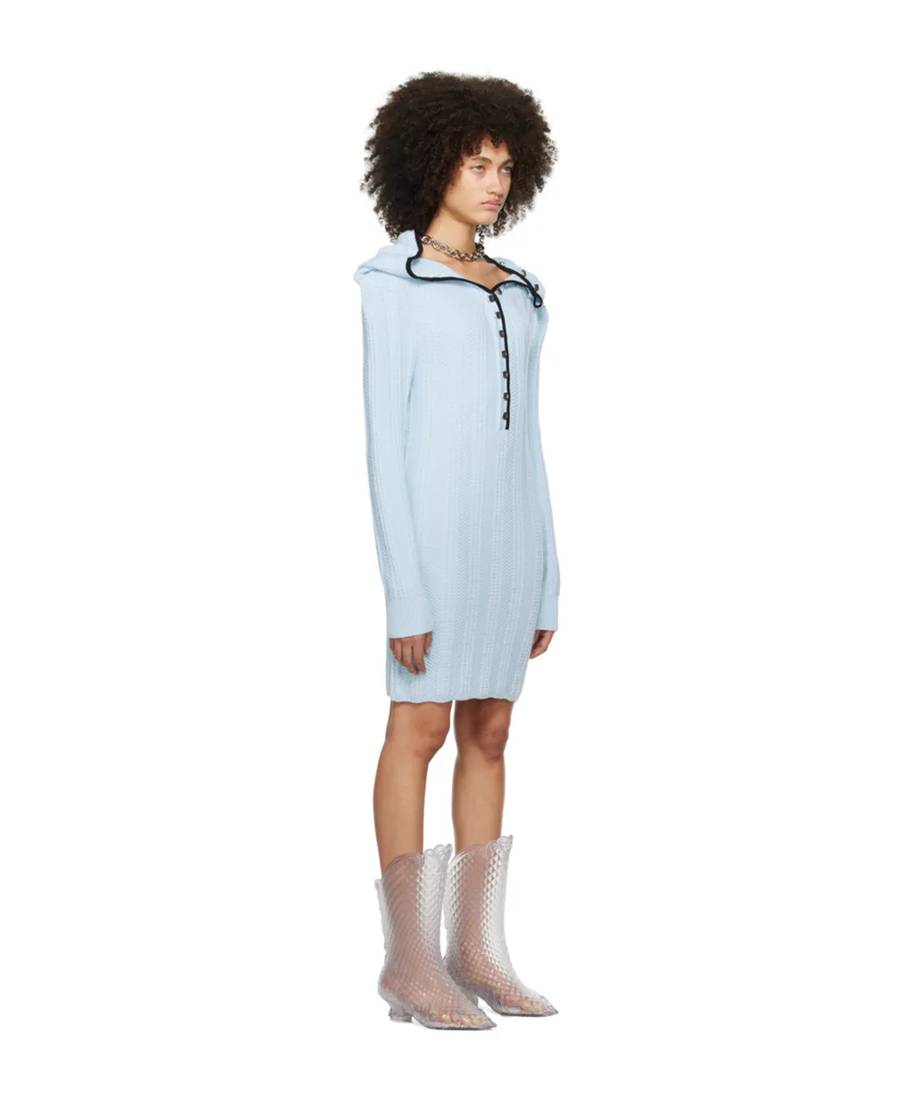 Ruffle-Collar Merino Mini Dress