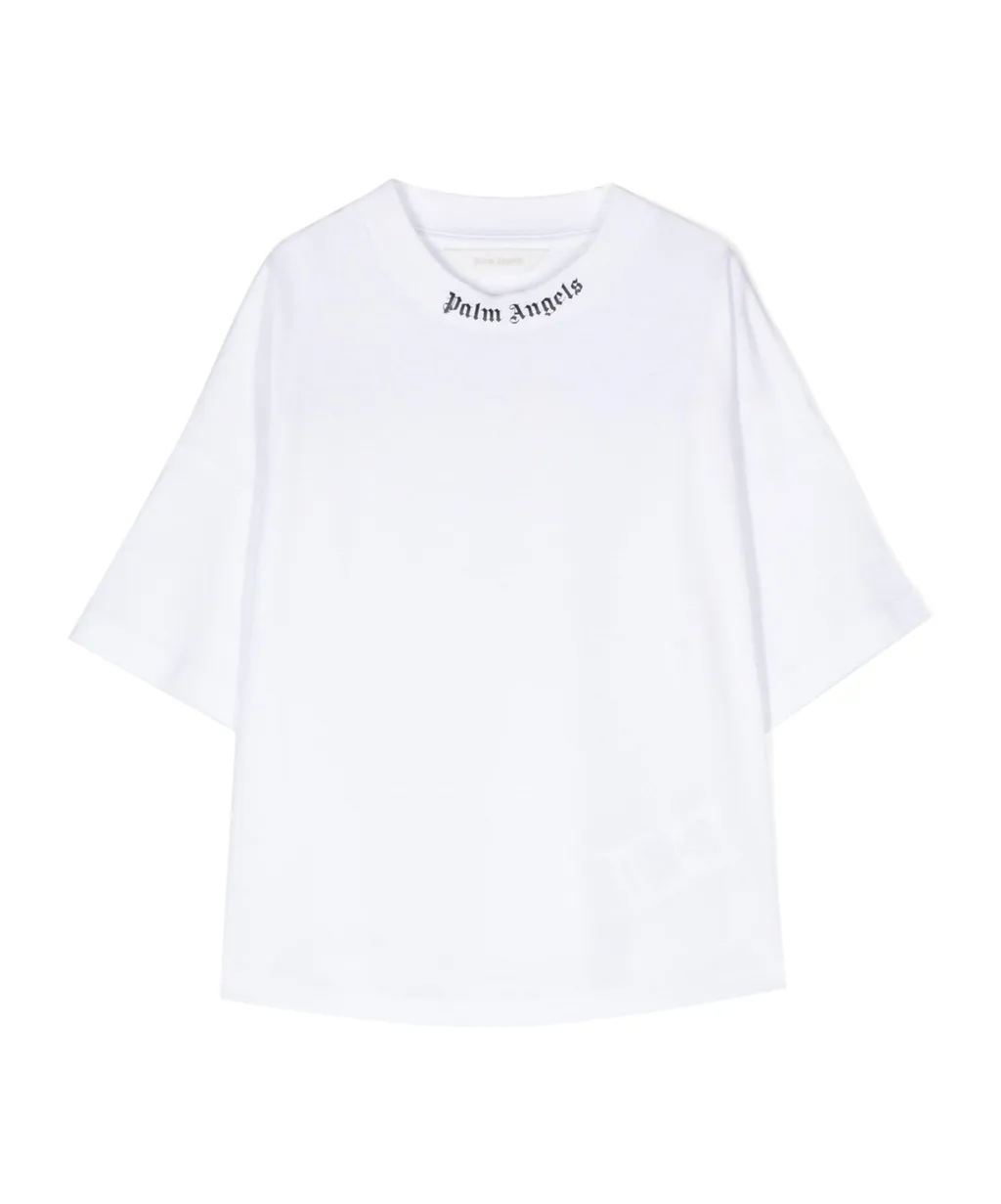 Palm Angels Kids Logo Printed Crewneck T-Shirt