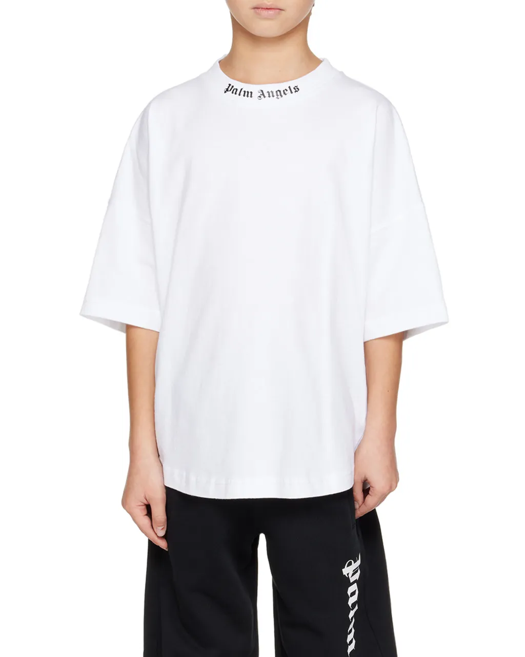 Palm Angels Kids Logo Printed Crewneck T-Shirt
