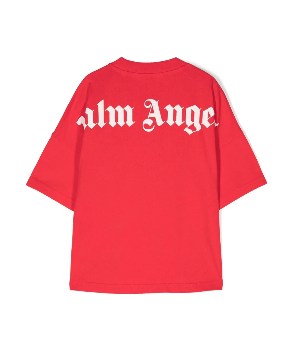 Palm Angels Kids Logo Printed Crewneck T-Shirt