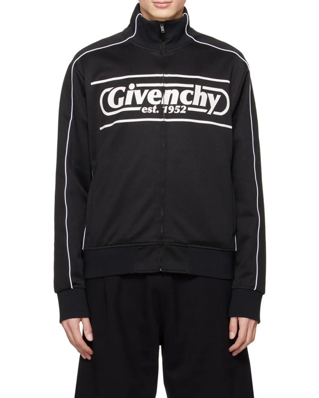 Zipper Sweater With Vertical Collar