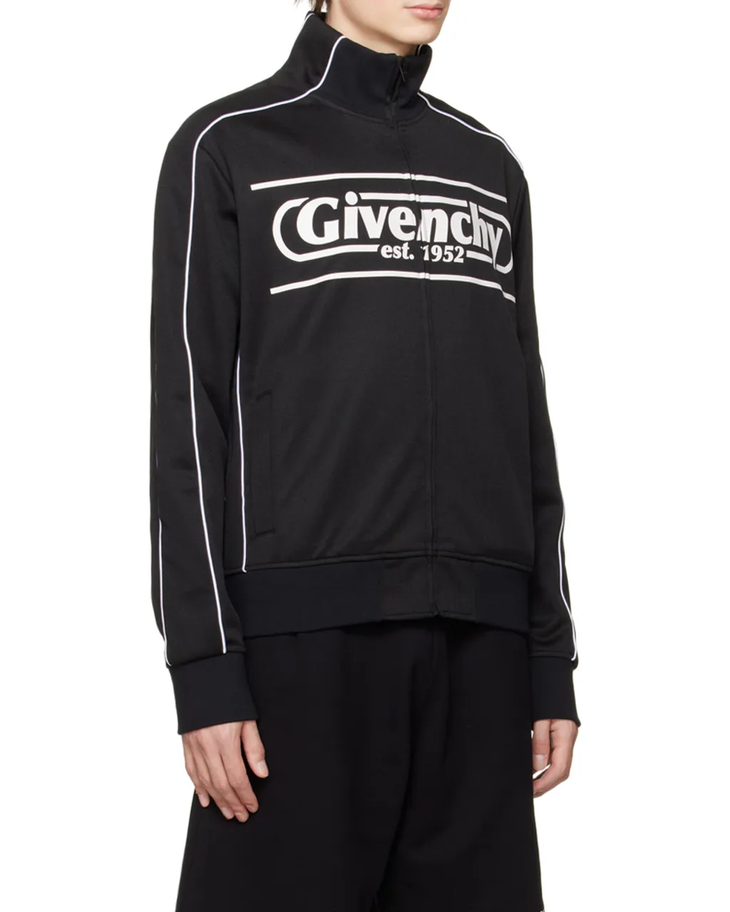 Zipper Sweater With Vertical Collar