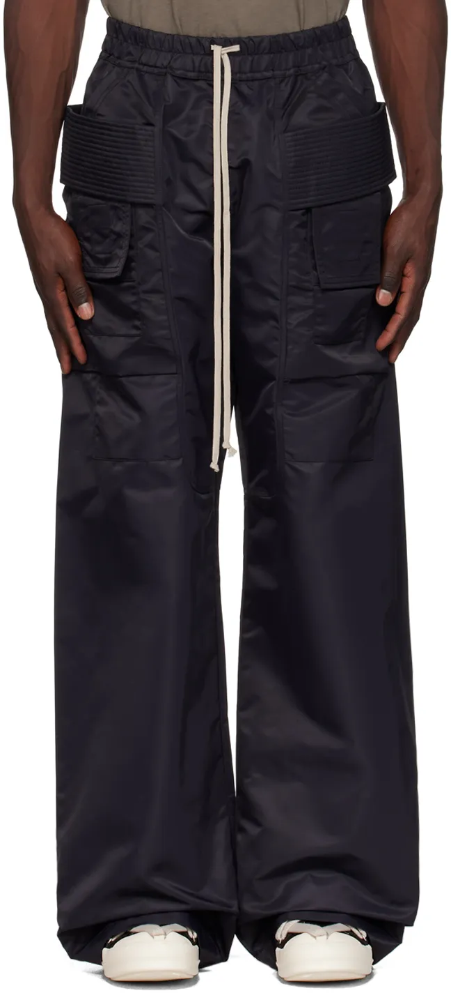 Elasticated-Waistband Straight-Leg Trousers