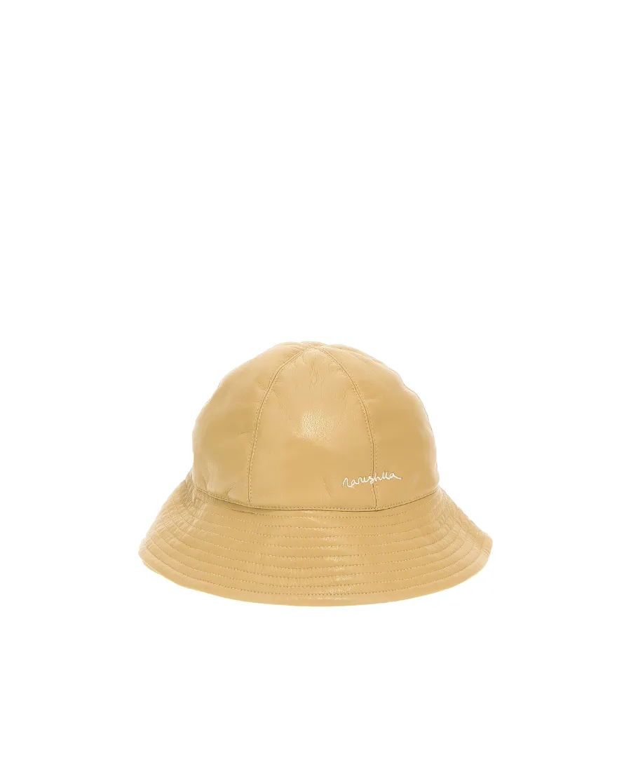 Logo-Embroidered Faux-Leather Bucket Hat