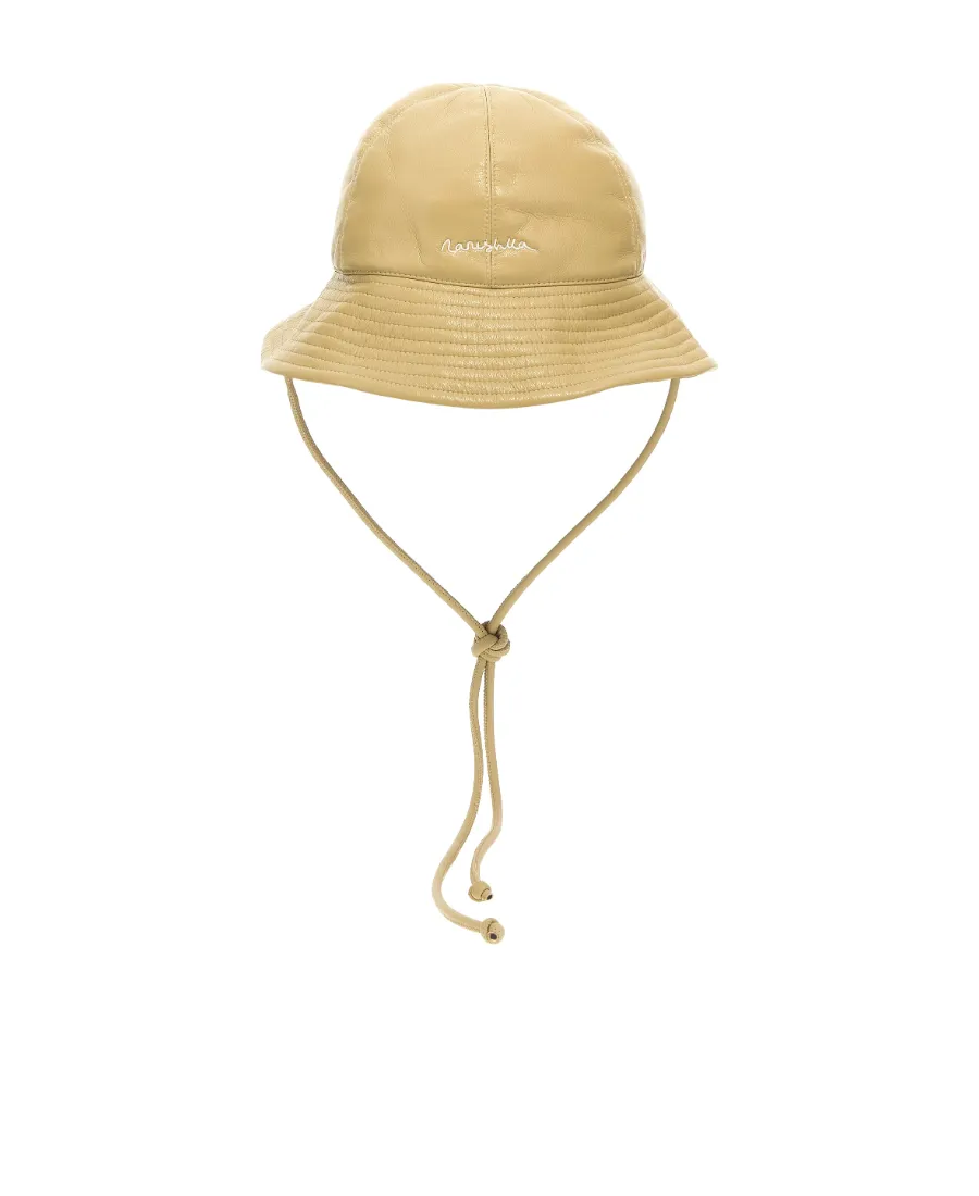 Logo-Embroidered Faux-Leather Bucket Hat