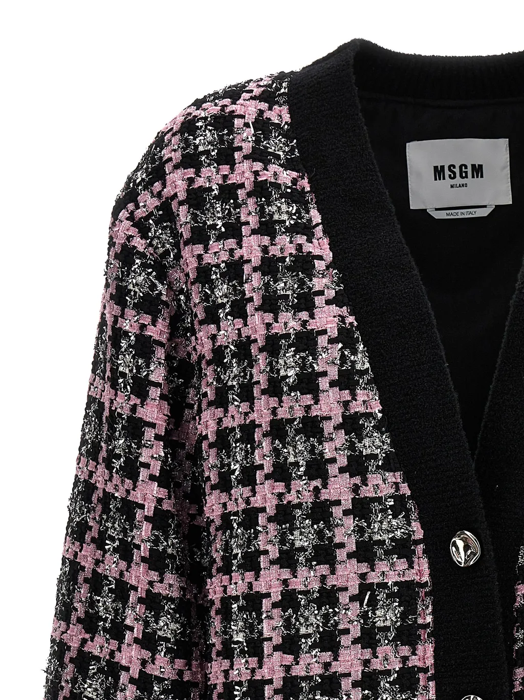 Msgm Button Up Tweed Cardigan