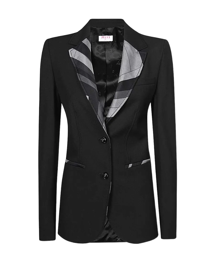 Marmo-Print Single-Breasted Blazer