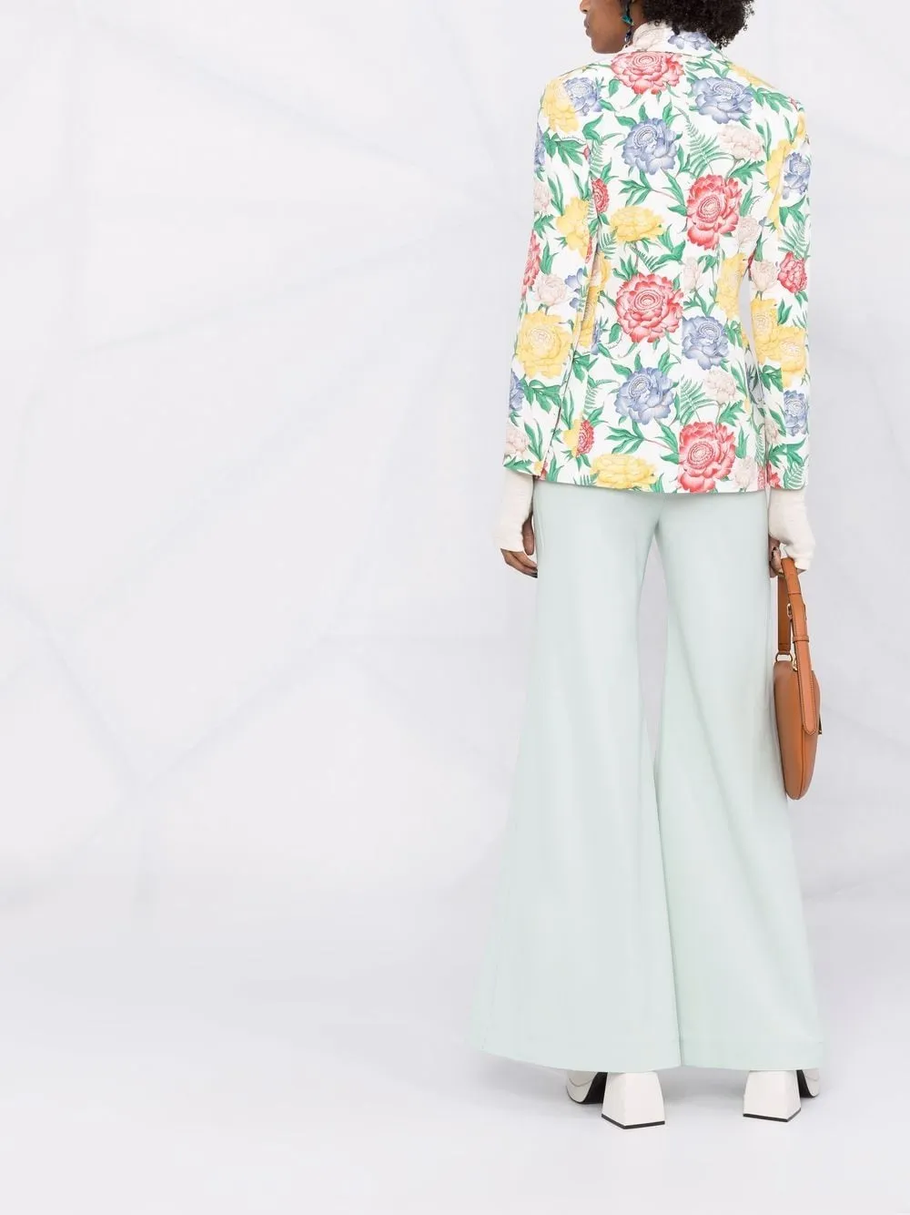 Floral-Print Single-Breasted Blazer