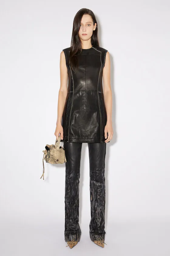 Sleeveless Leather Minidress
