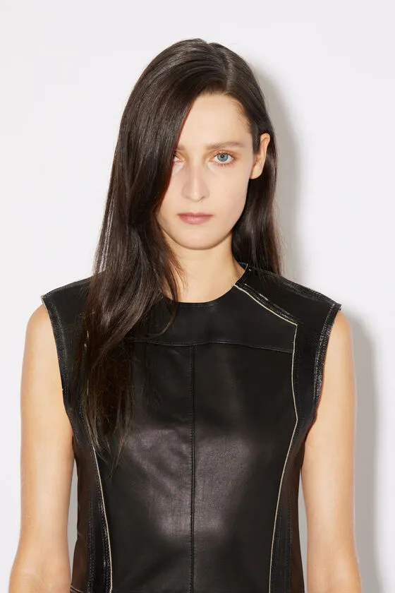 Sleeveless Leather Minidress