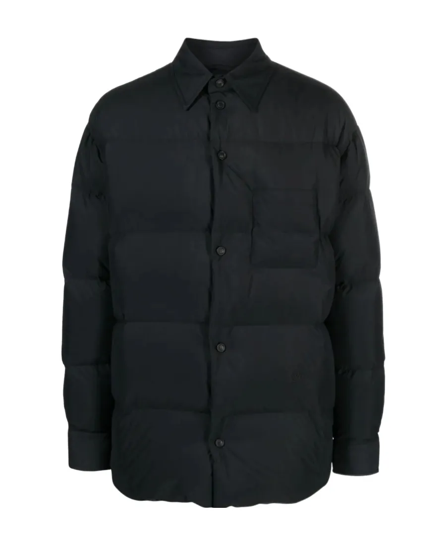 Off-White Buttoned Long-Sleeved Puffer Jacket