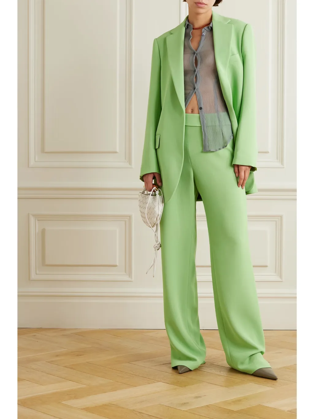High-Rise Zipper Casual Pants