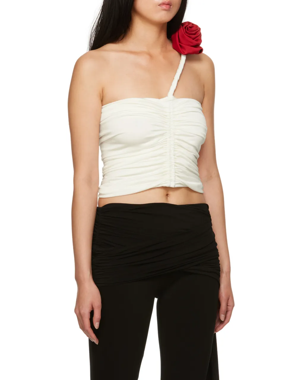 Rose-Appliqué Gathered Top