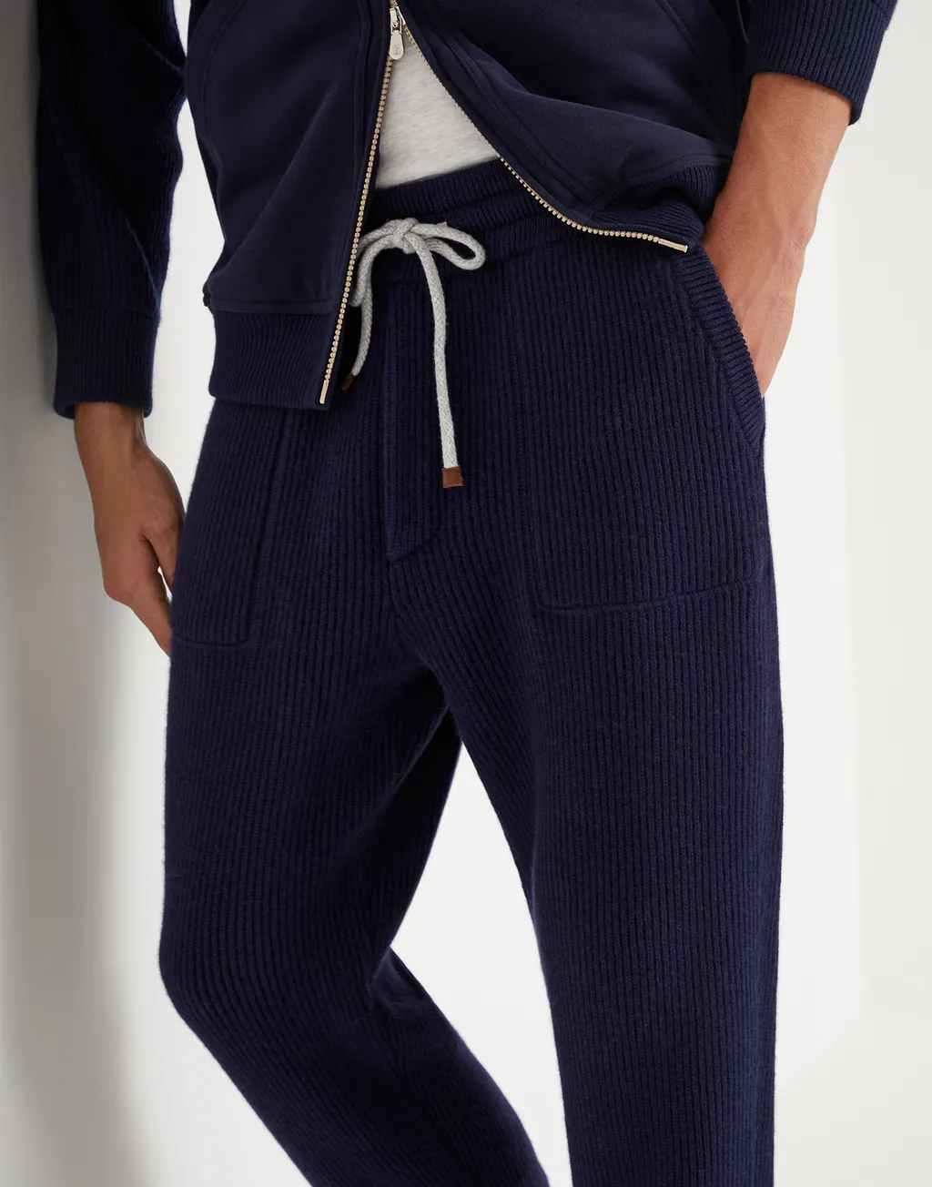Ribbed Drawstring Track Pants