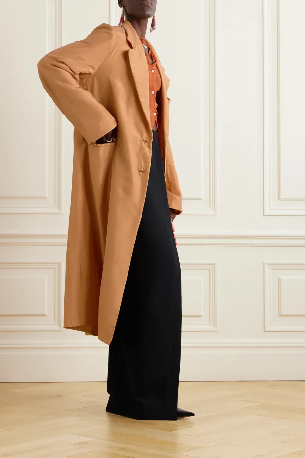 Belt And Long-Sleeved Windbreaker