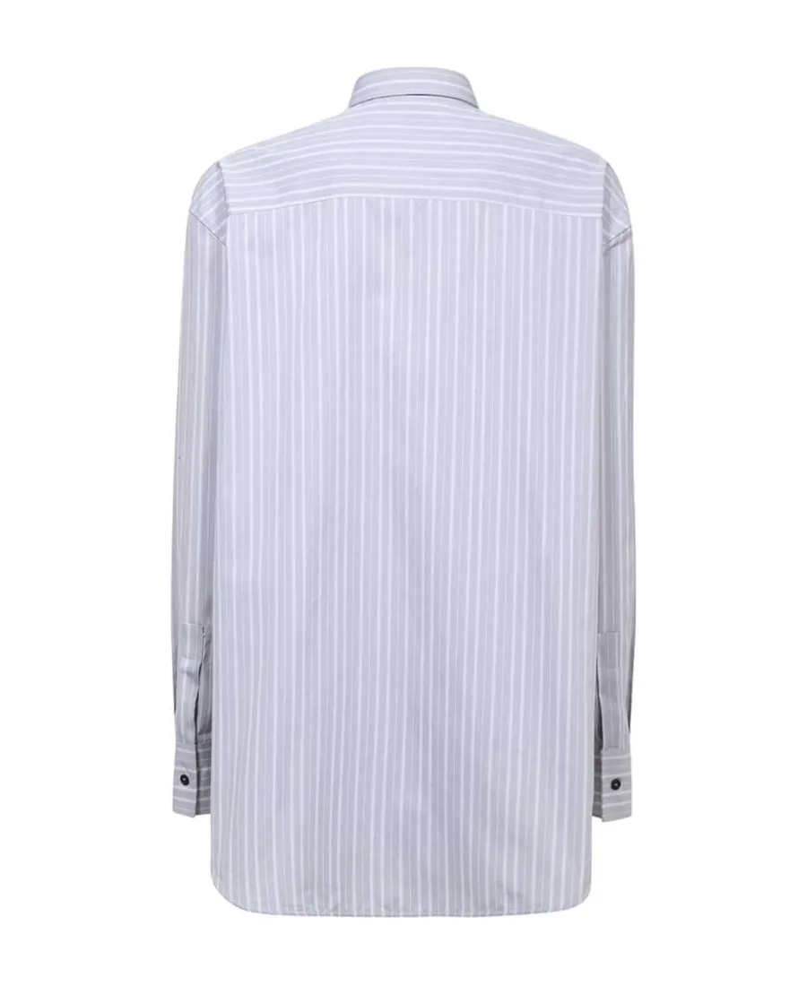 Off-White Striped Long-Sleeved Shirt