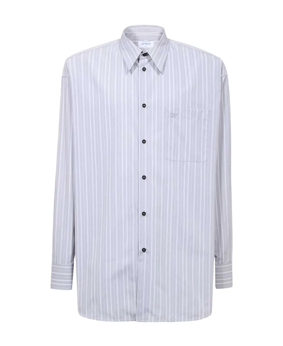 Off-White Striped Long-Sleeved Shirt