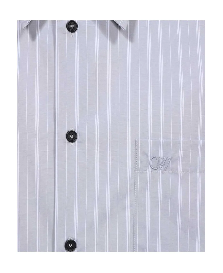 Off-White Striped Long-Sleeved Shirt