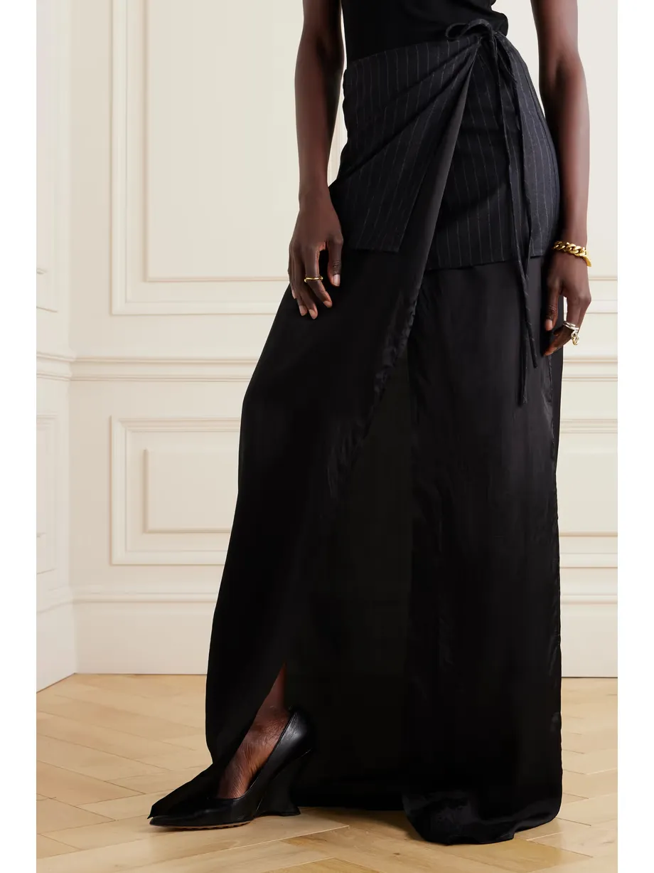 Layered Pinstripe Skirt