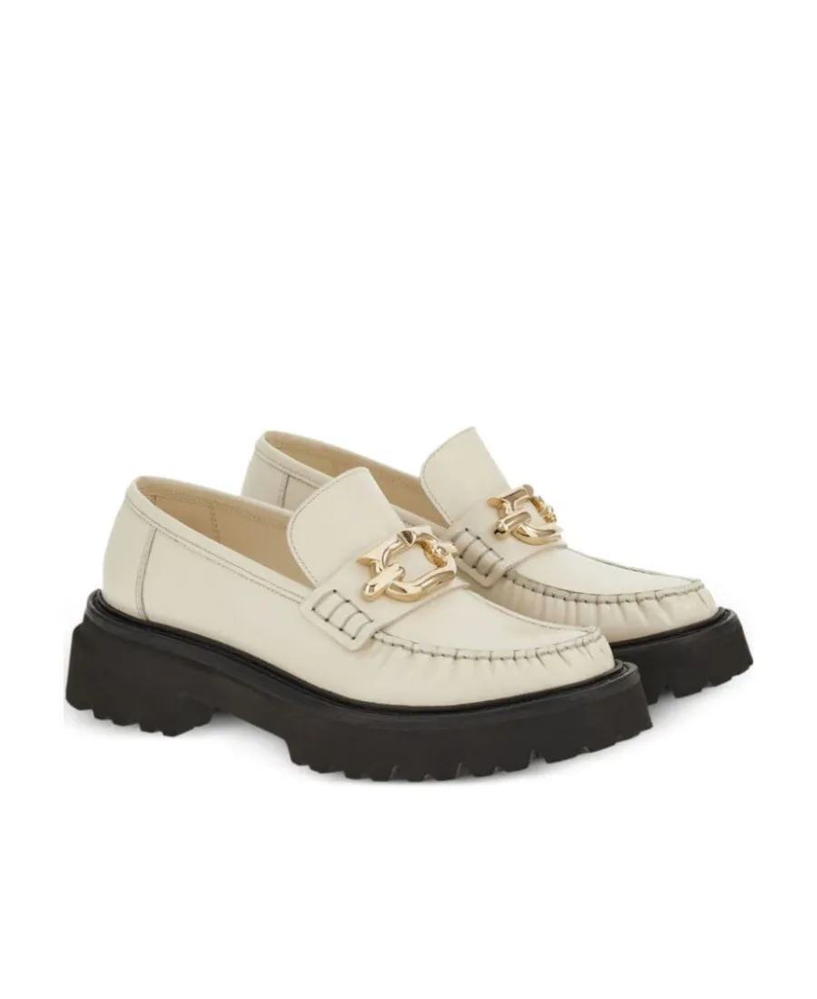 Round Head Contrasting Loafers