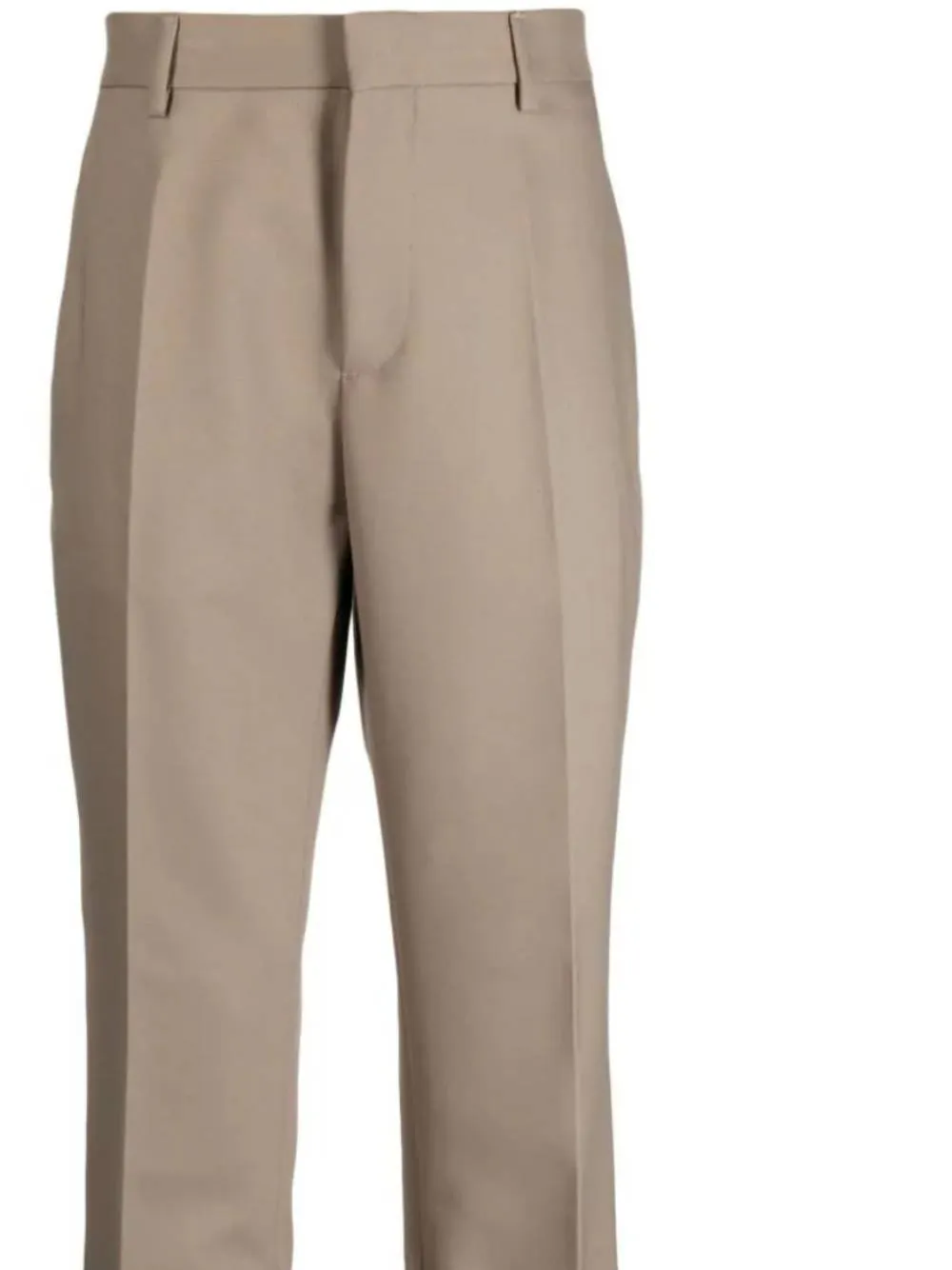 Zip-Detail Cotton Tailored Trousers
