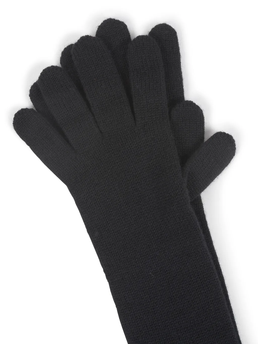 Saint Laurent Logo Patch Ribbed Knit Gloves