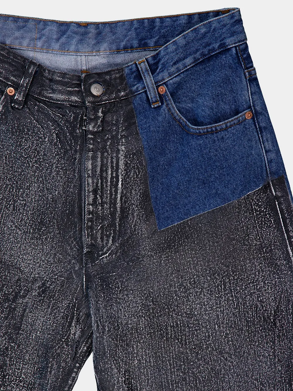 Mm6 Maison Margiela Logo-Patch Panelled Straight-Leg Jeans
