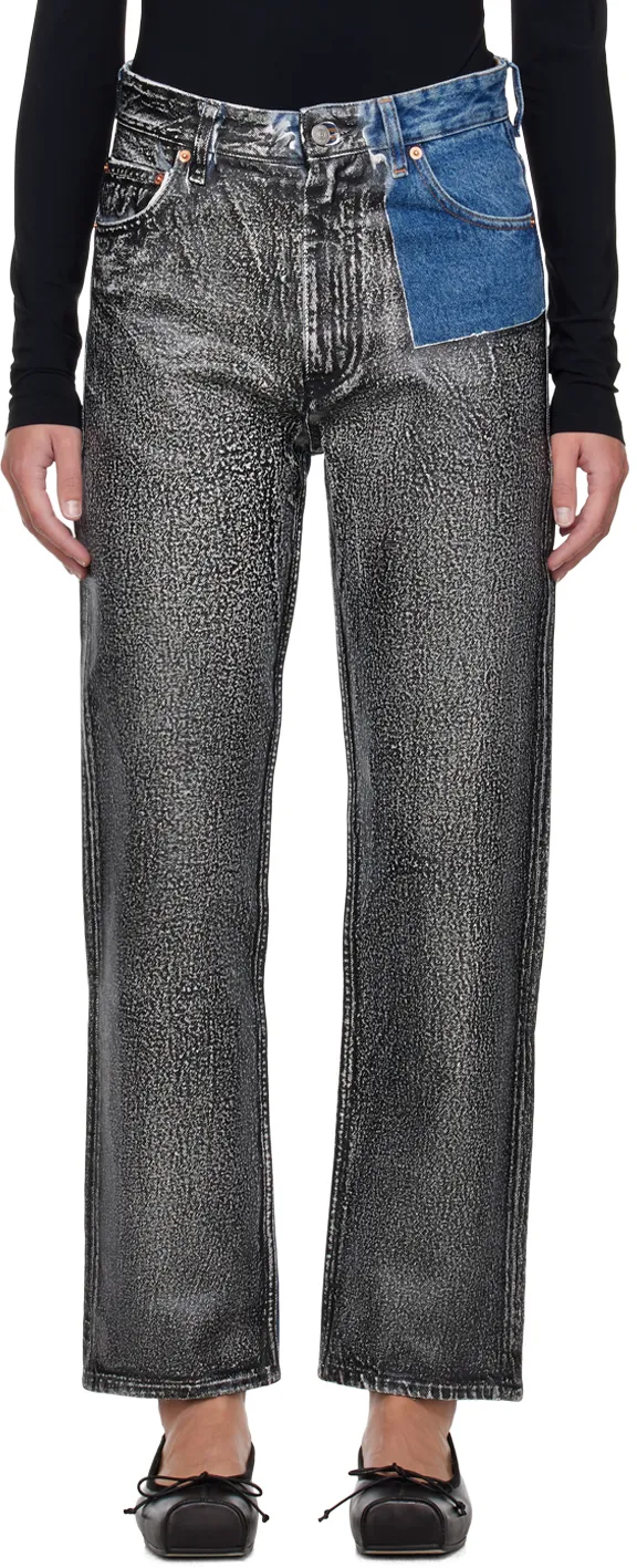 Mm6 Maison Margiela Logo-Patch Panelled Straight-Leg Jeans