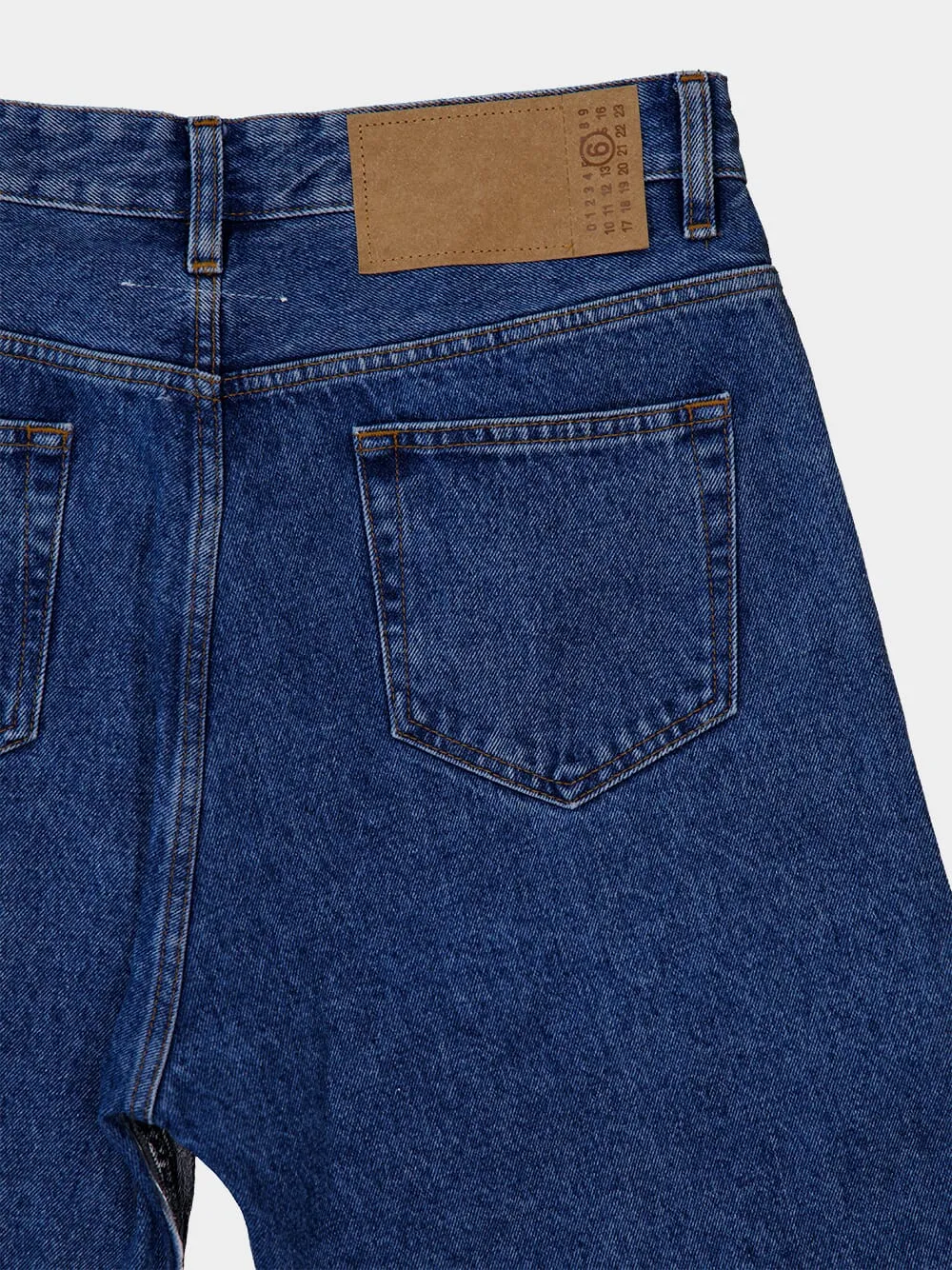 Mm6 Maison Margiela Logo-Patch Panelled Straight-Leg Jeans