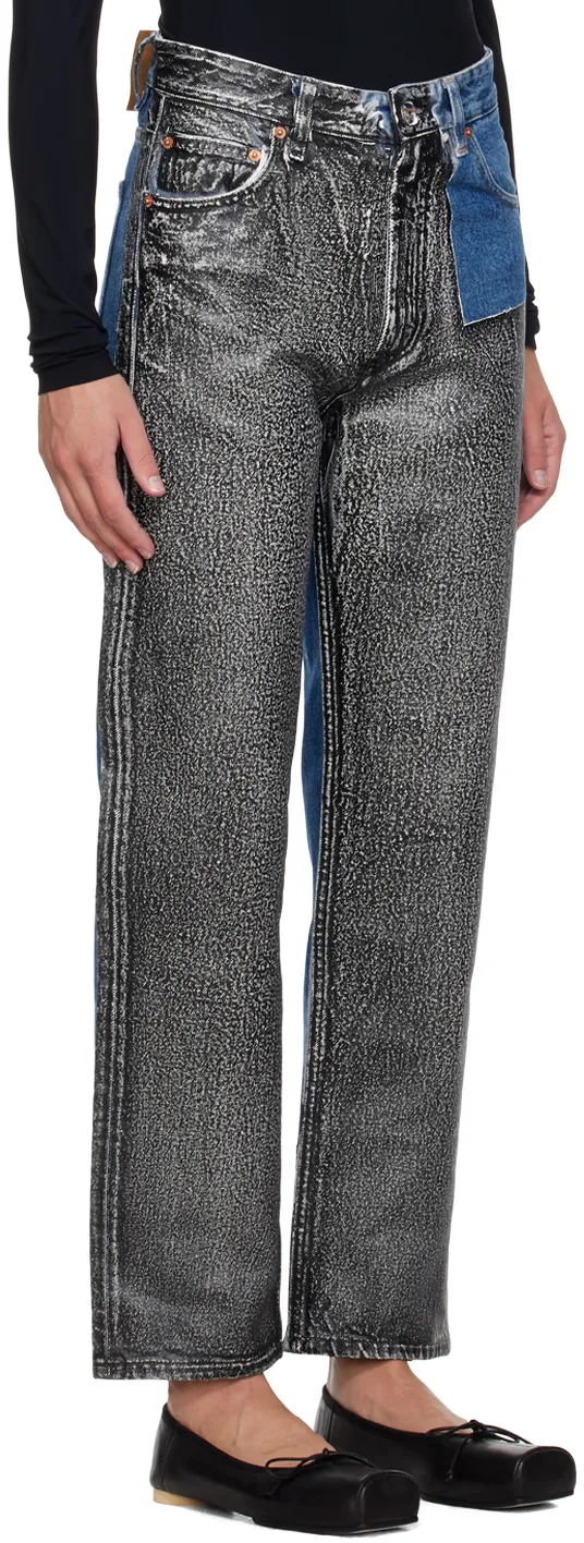 Mm6 Maison Margiela Logo-Patch Panelled Straight-Leg Jeans