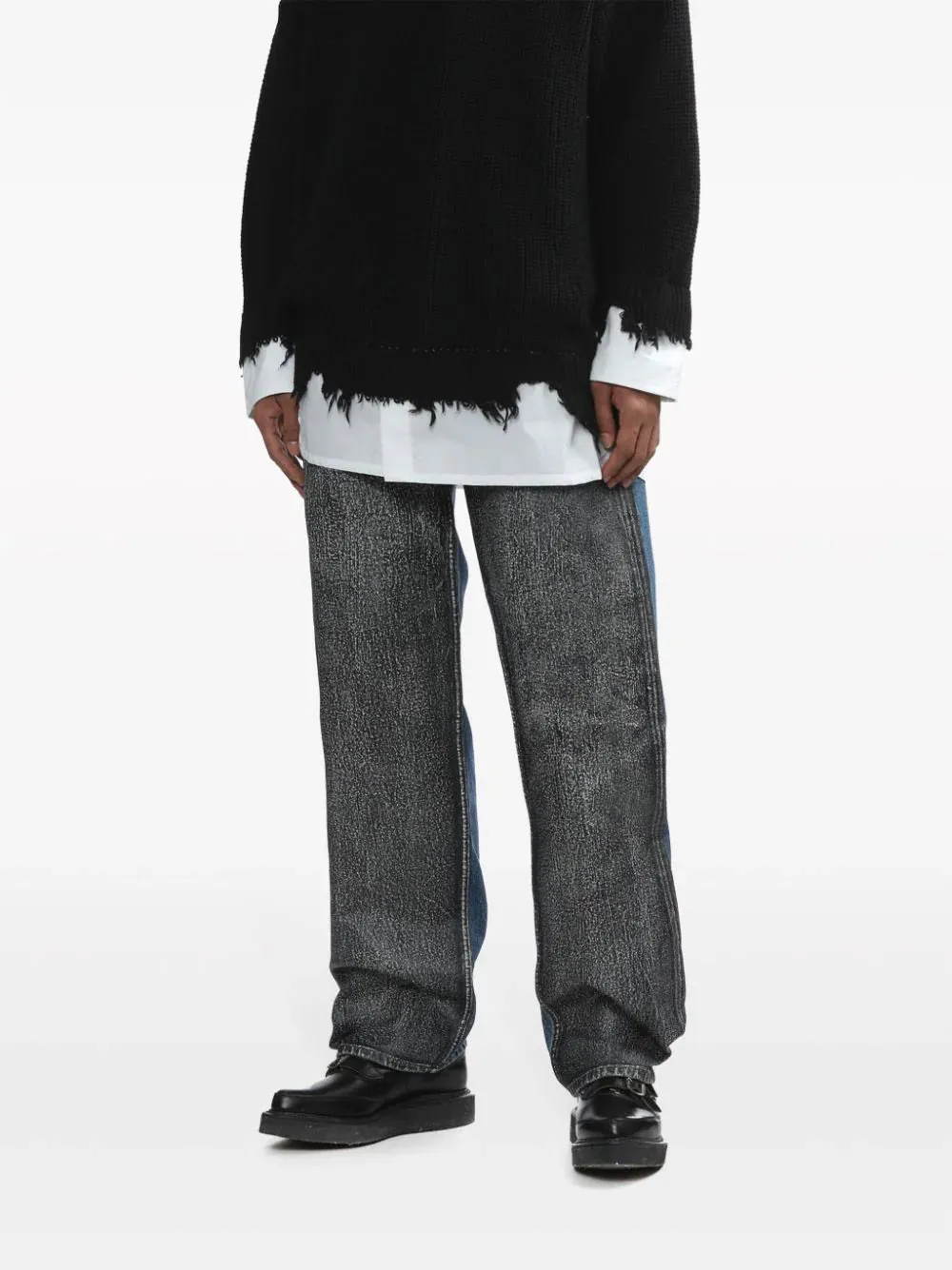 Mm6 Maison Margiela Logo-Patch Panelled Straight-Leg Jeans