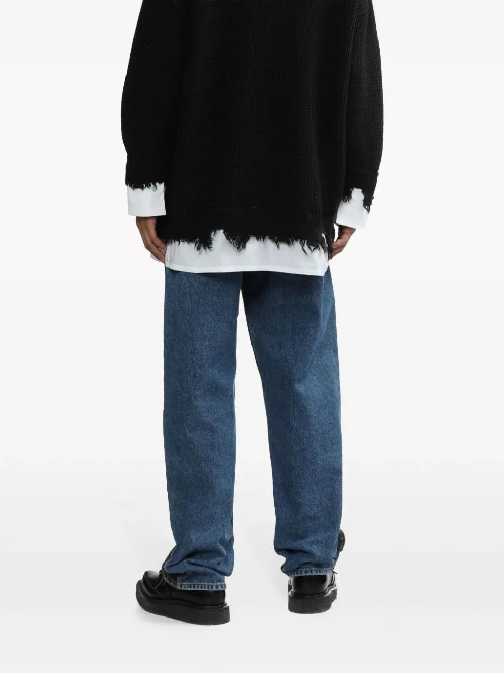 Mm6 Maison Margiela Logo-Patch Panelled Straight-Leg Jeans