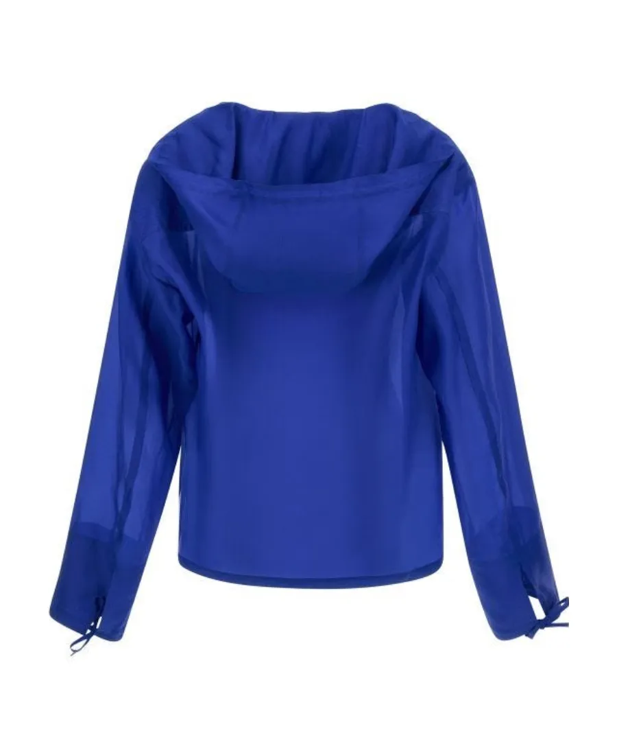 Ferragamo Semi Sheer Hooded Organza Blouse