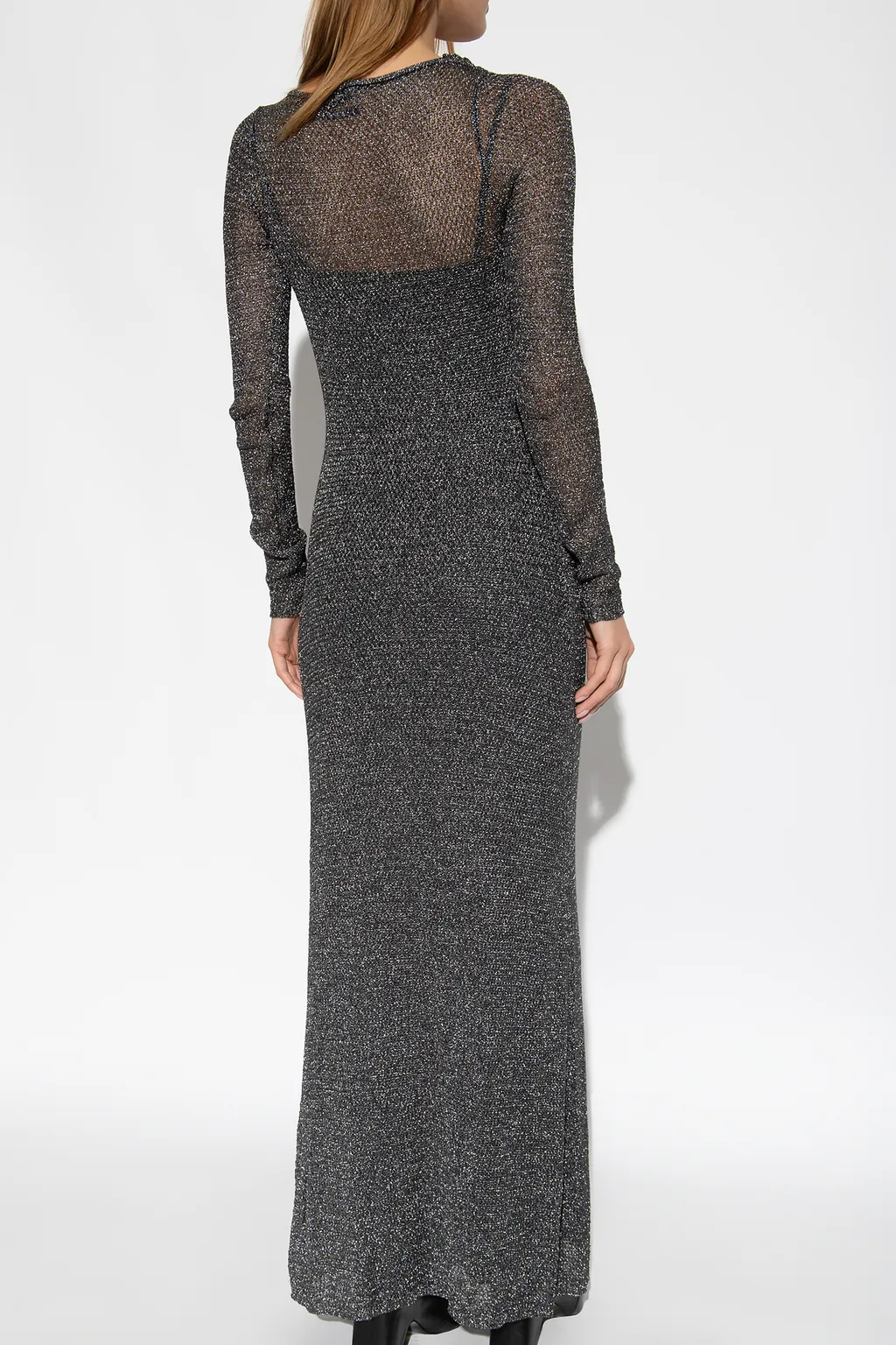 Blumarine Draped Long-Sleeve Dress