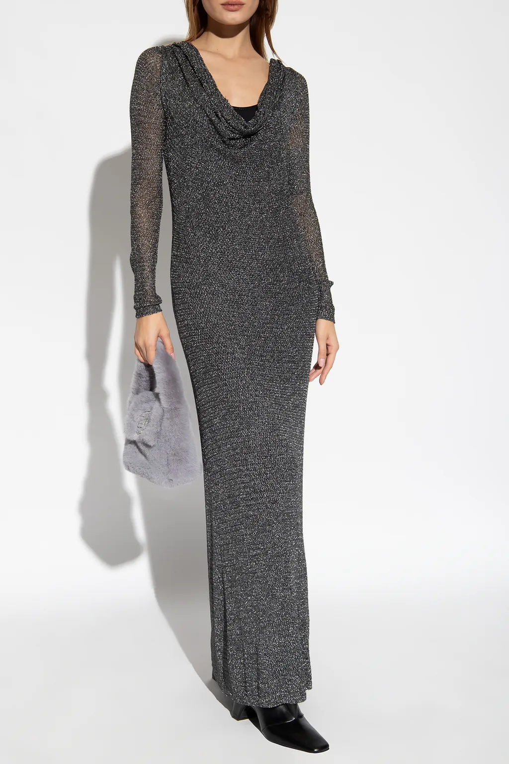 Blumarine Draped Long-Sleeve Dress