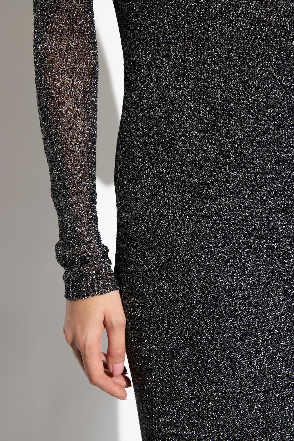 Blumarine Draped Long-Sleeve Dress