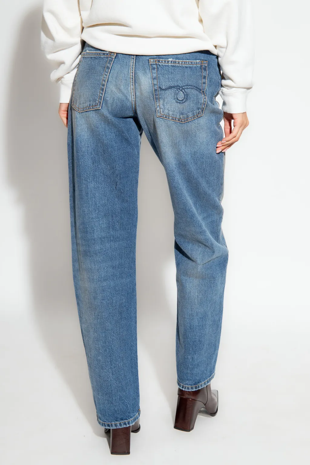Mid-Rise Straight-Leg Jeans