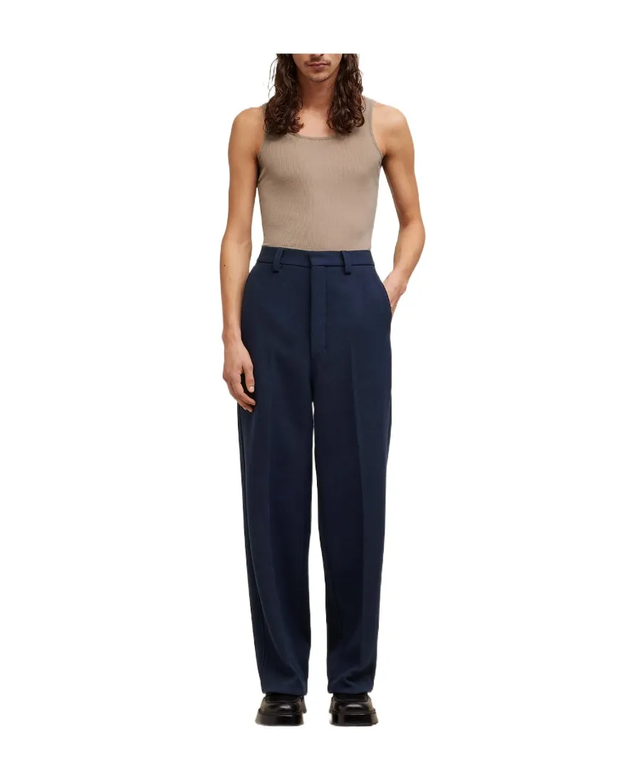 Ami Paris Straight-Leg Pleat-Detailed Trousers