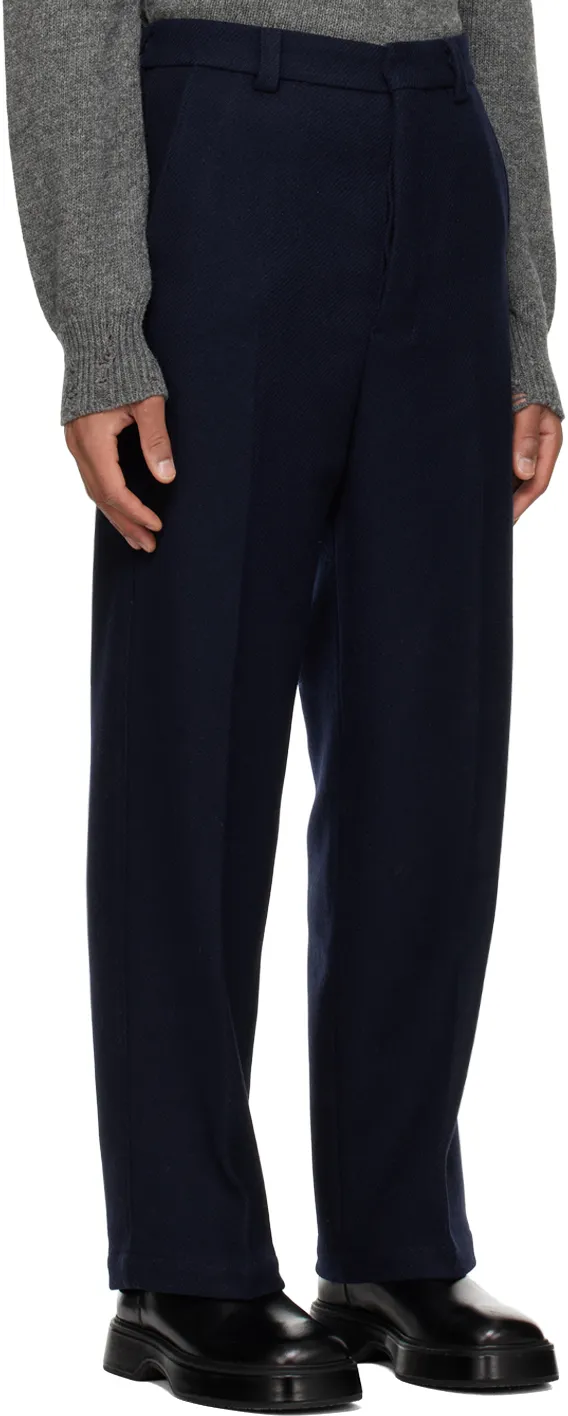 Ami Paris Straight-Leg Pleat-Detailed Trousers