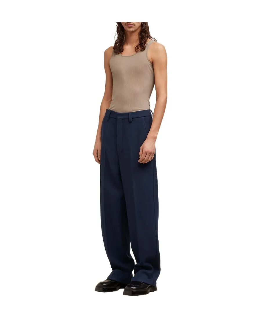 Ami Paris Straight-Leg Pleat-Detailed Trousers