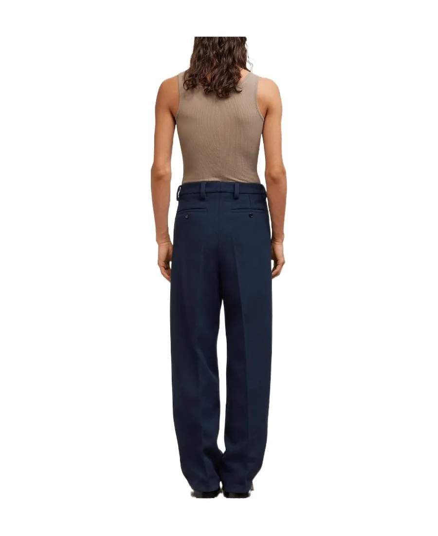 Ami Paris Straight-Leg Pleat-Detailed Trousers
