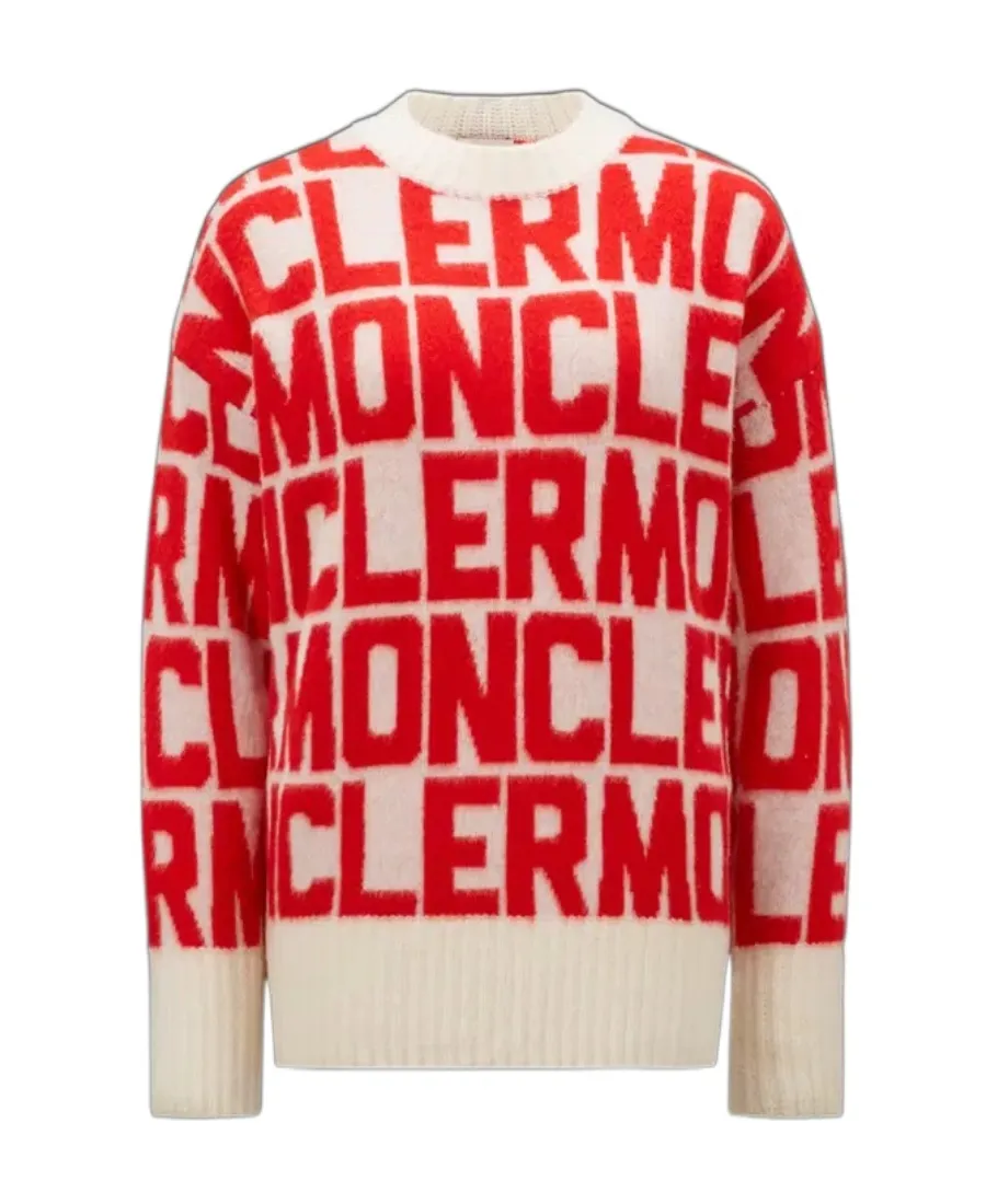 Moncler All-Over Logo Intarsia Knit Sweater