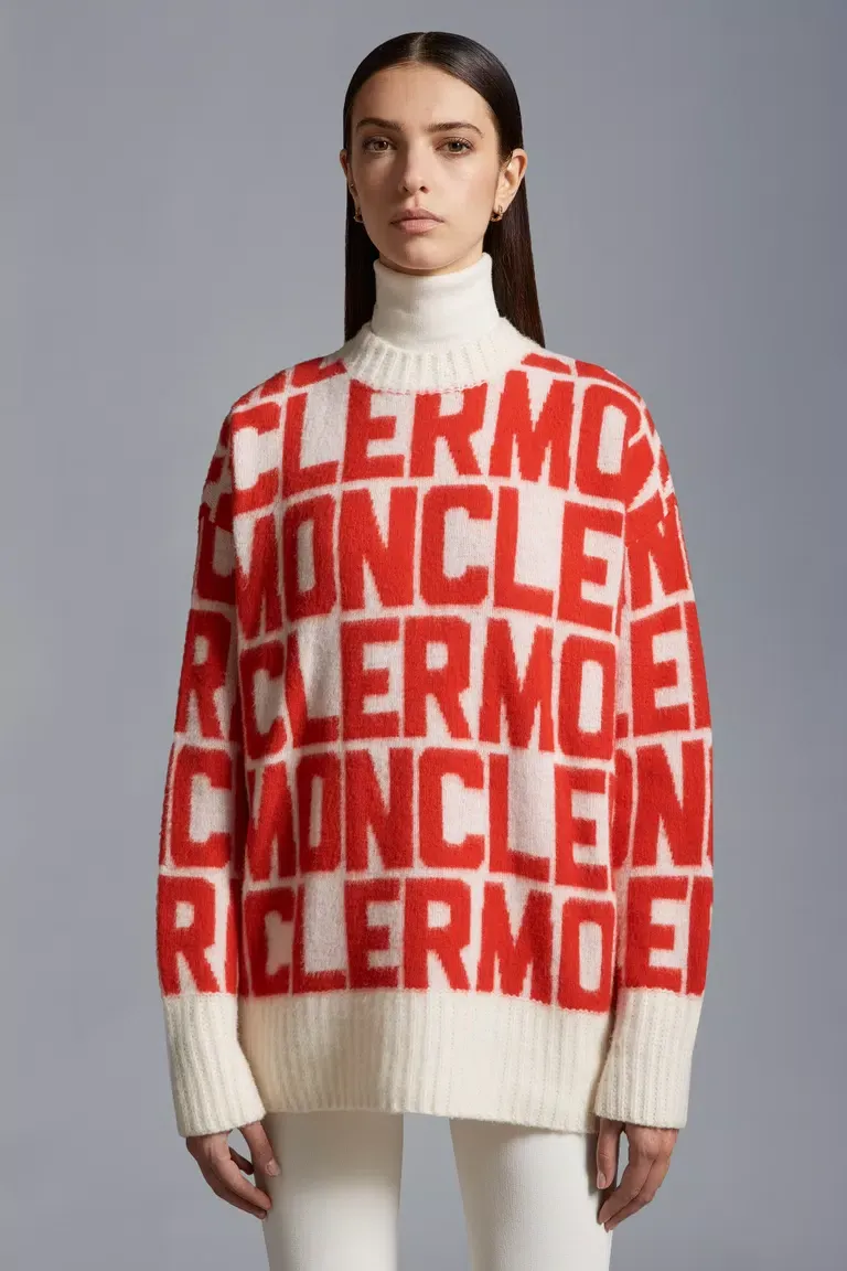 Moncler All-Over Logo Intarsia Knit Sweater