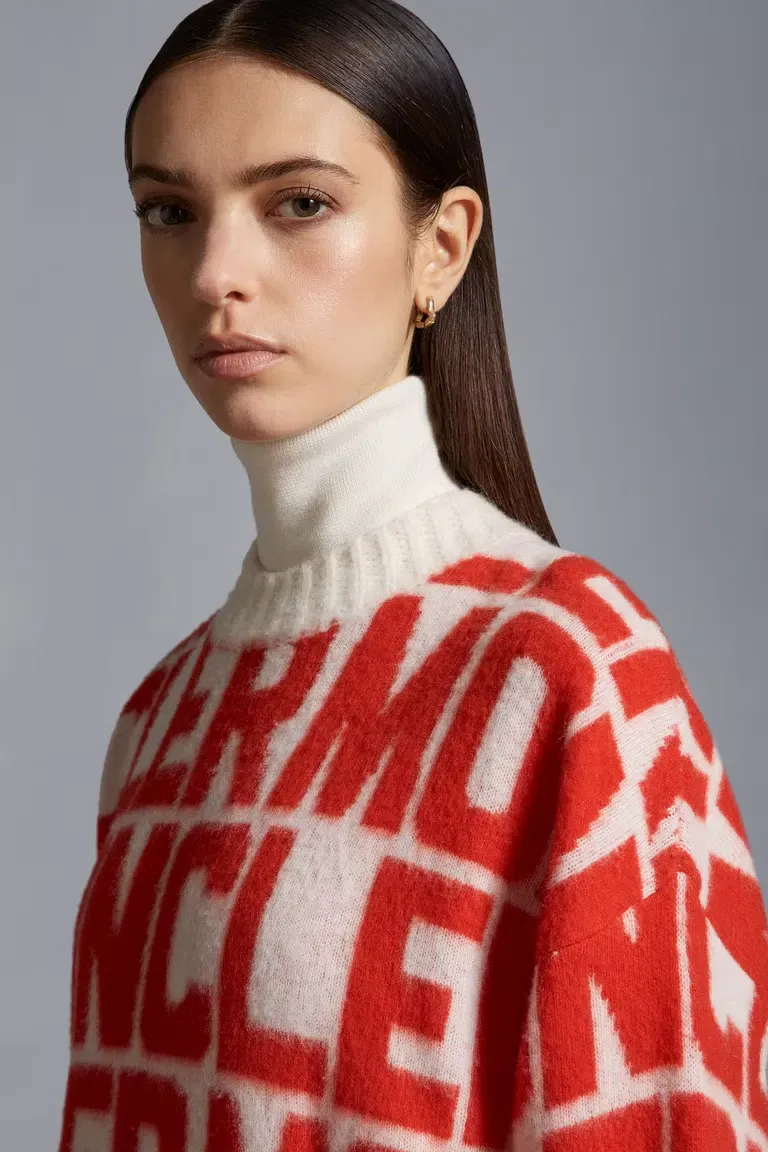 Moncler All-Over Logo Intarsia Knit Sweater