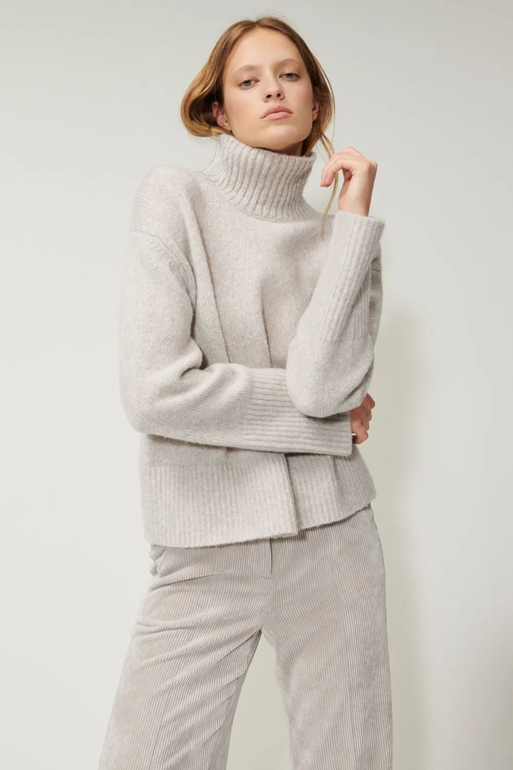 High-Necked Wool Sweater