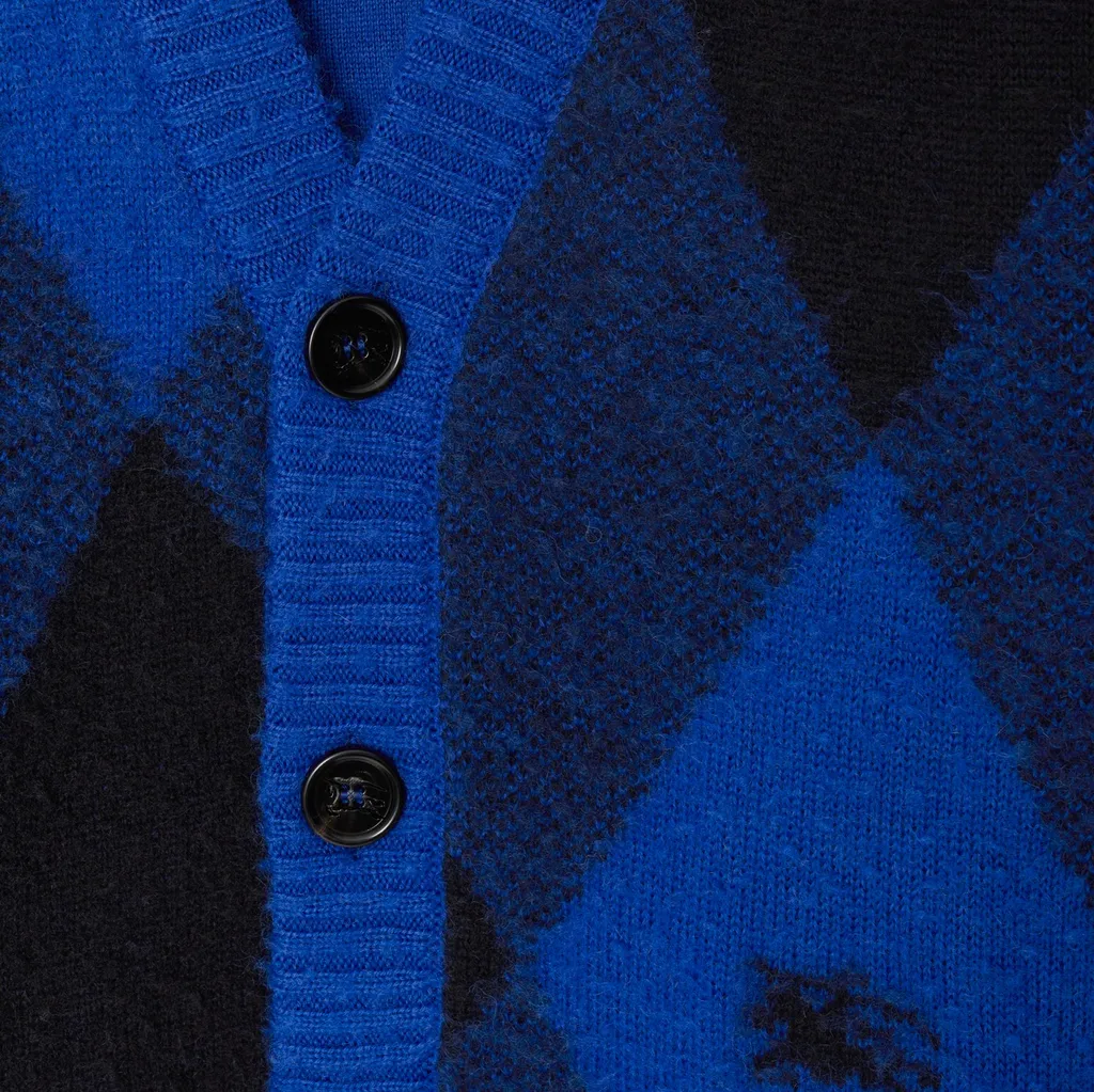 Burberry Argyle Button-Up Knitted Cardigan