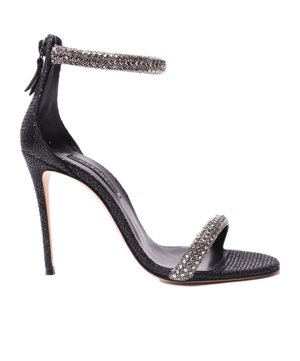 Scarlet 110Mm Glitter Leather Sandals