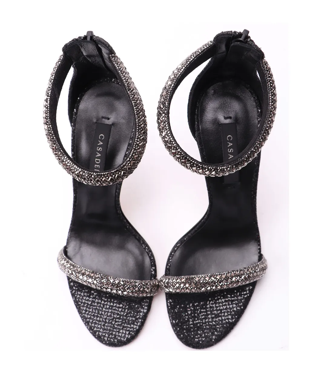 Scarlet 110Mm Glitter Leather Sandals